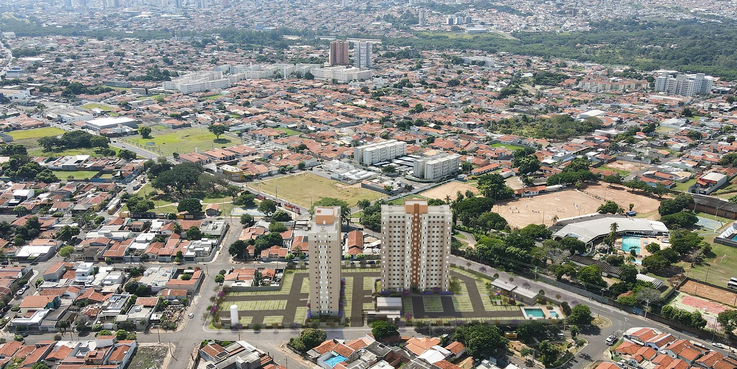 Vista aérea original do Reserva Hípica e do bairro em Bauru, sem legendas incorporadas.